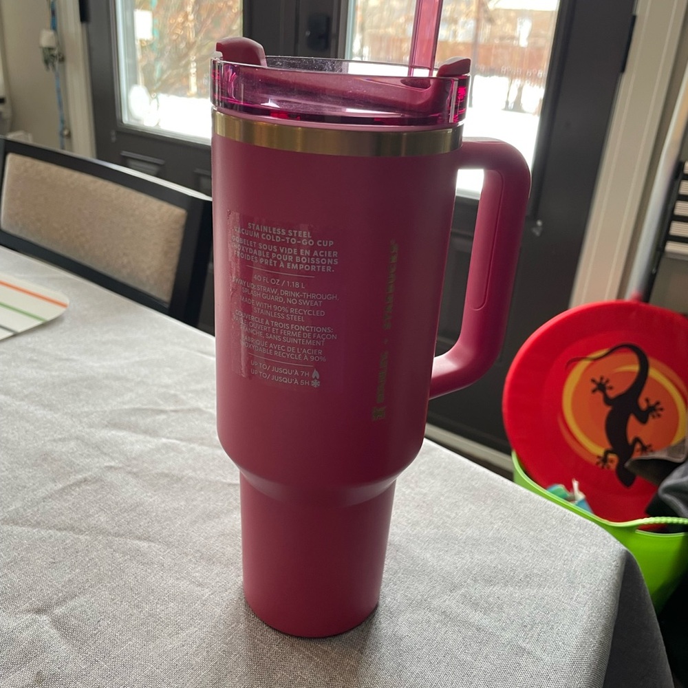 Stanley / Starbucks collab Pink Tumbler with Handle